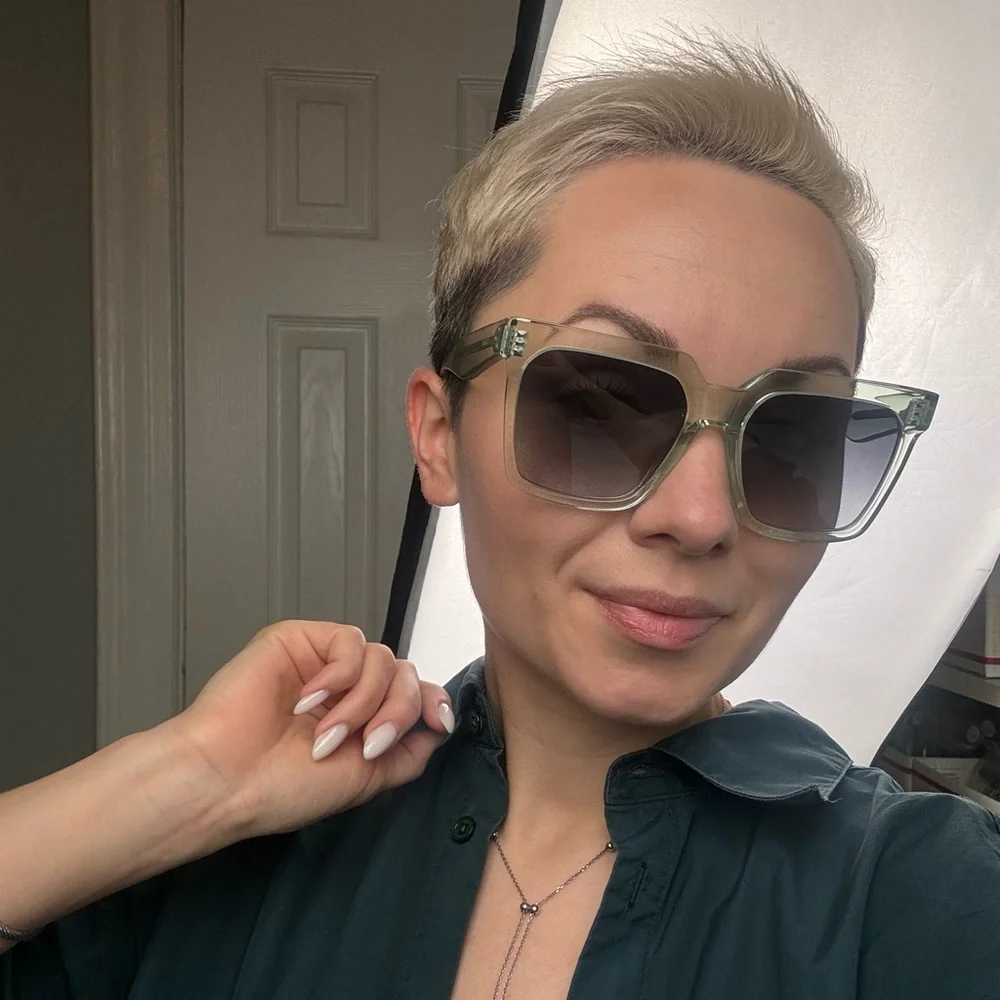 CELINE CL4055IN 93B Transparent Green Gradient Square Oversized Sunglasses - Picture 11 of 11